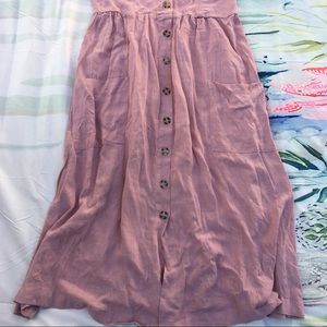 good luck gem button front midi dress